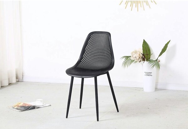 Scaun TEGRA TYP 2, negru, plastic/metal, 37x53x86 cm