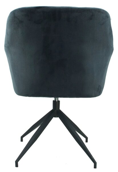 Scaun rotativ VELEZA NEW, gri inchis/negru, stofa catifelata/metal, 6