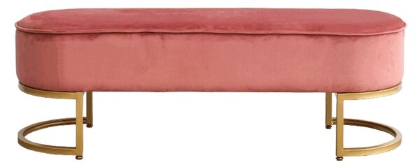 Bancheta MIRILA NEW, stofa catifelata roz, 100x40x43 cm