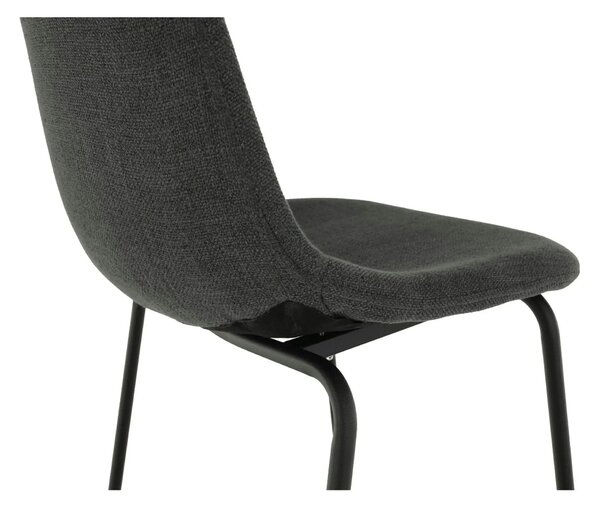 Scaun bar MARIOLA 2 NEW, gri inchis/negru, stofa clasica/metal, 49x51x
