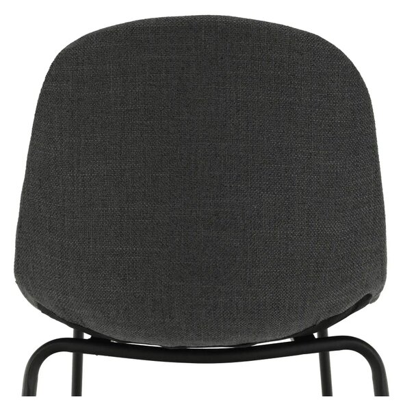 Scaun bar MARIOLA 2 NEW, gri inchis/negru, stofa clasica/metal, 49x51x