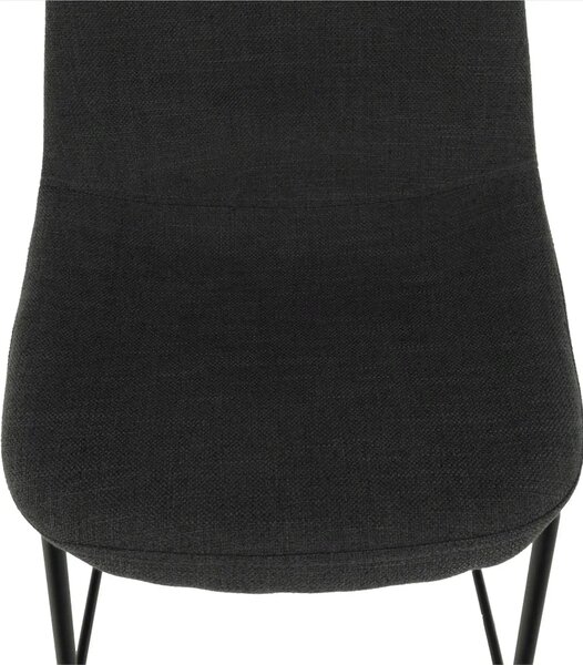 Scaun bar MARIOLA 2 NEW, gri inchis/negru, stofa clasica/metal, 49x51x