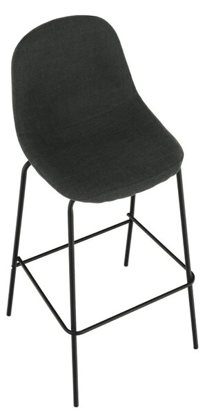Scaun bar MARIOLA 2 NEW, gri inchis/negru, stofa clasica/metal, 49x51x