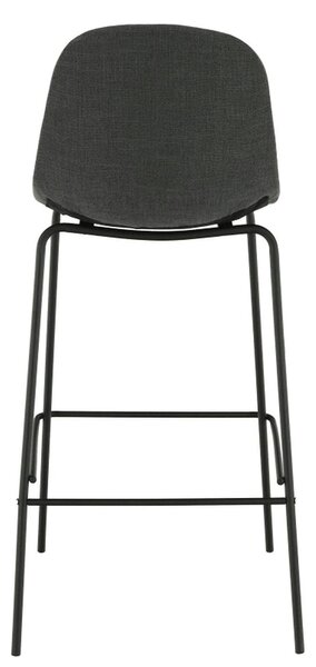 Scaun bar MARIOLA 2 NEW, gri inchis/negru, stofa clasica/metal, 49x51x