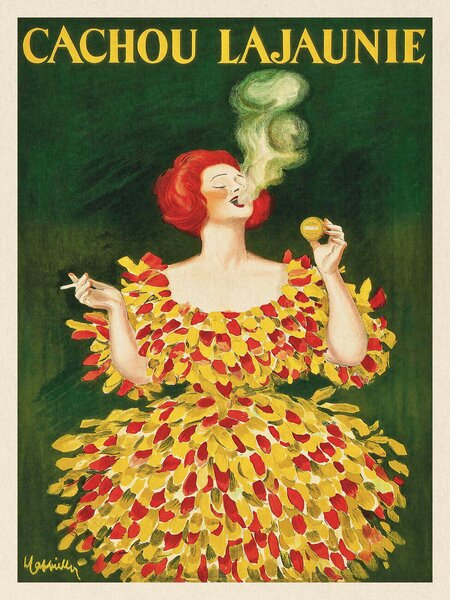 Artă imprimată Cachou Lajaunie Smoking Lady (Vintage Cigarette Ad) - Leonetto Cappiello, (30 x 40 cm)