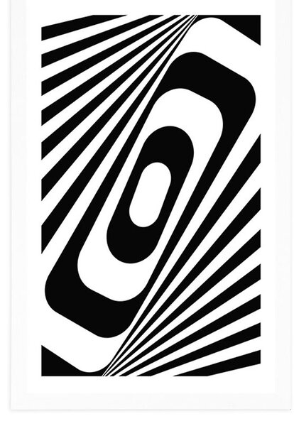 Poster cu passepartout iluzie în alb-negru
