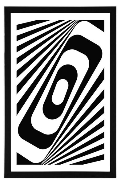 Poster cu passepartout iluzie în alb-negru