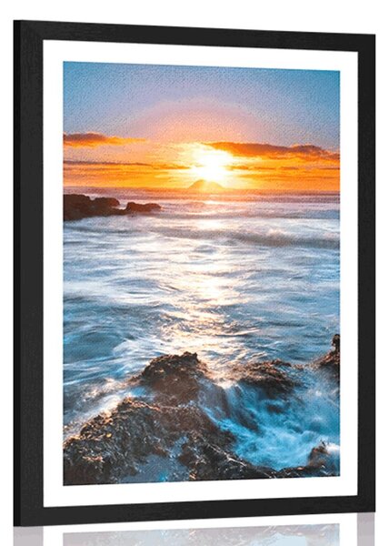 Poster cu passepartout apus de soare romantic