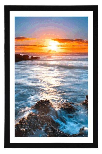 Poster cu passepartout apus de soare romantic