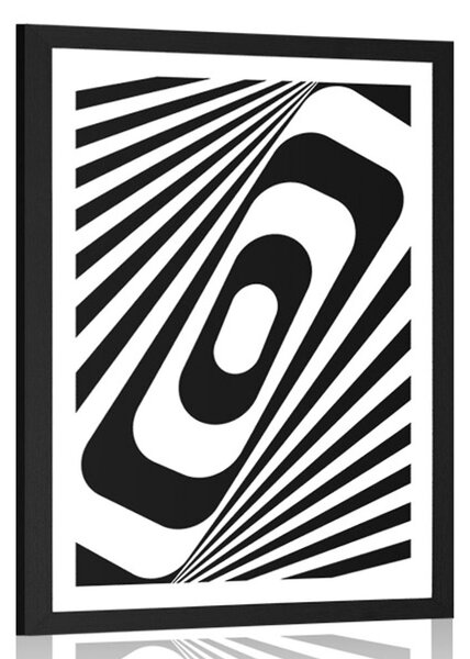 Poster cu passepartout iluzie în alb-negru