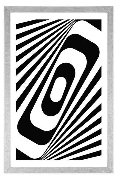 Poster cu passepartout iluzie în alb-negru