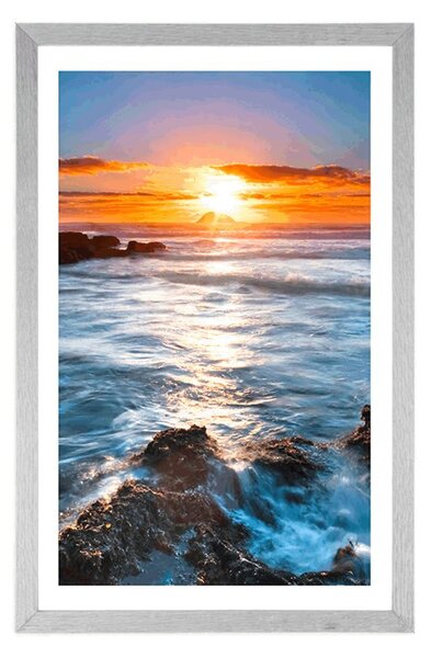 Poster cu passepartout apus de soare romantic