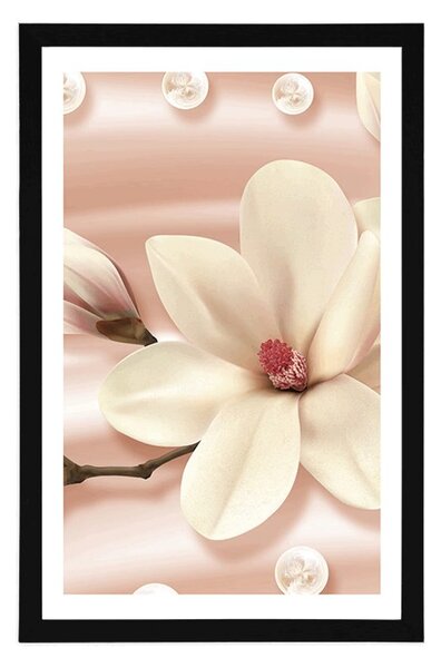 Poster cu passepartout magnolie de lux cu perle
