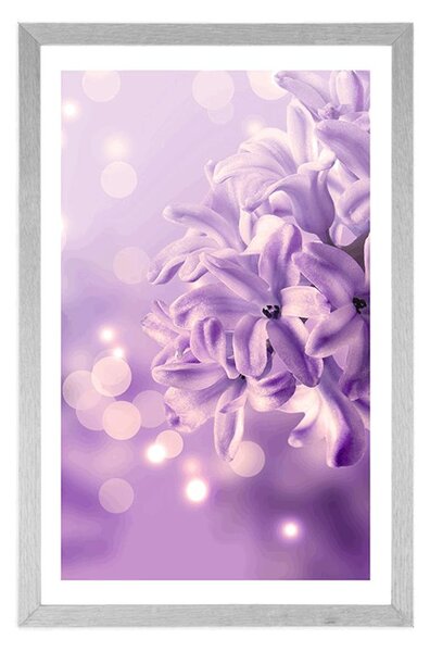 Poster cu passepartout floare de liliac violetă