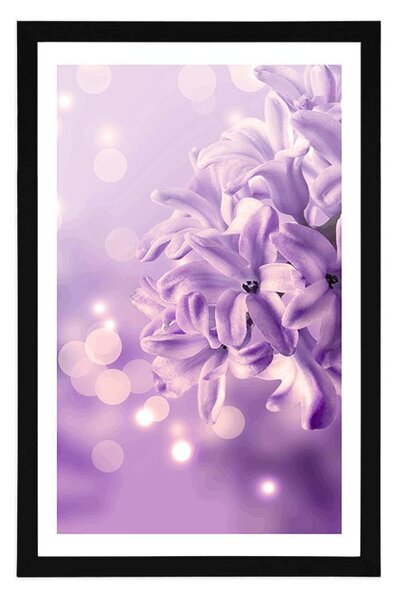 Poster cu passepartout floare de liliac violetă