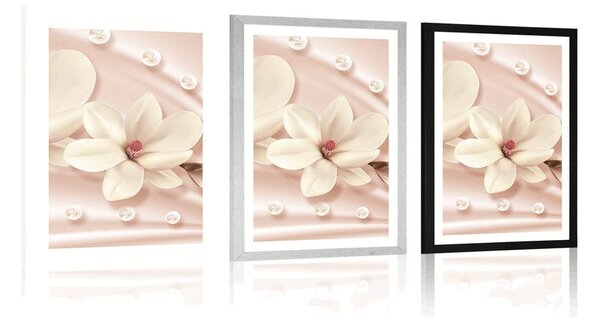 Poster cu passepartout magnolie de lux
