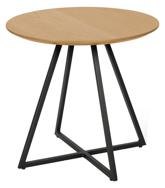 Masuta DELIK, stejar/negru, metal, 50x50x45 cm