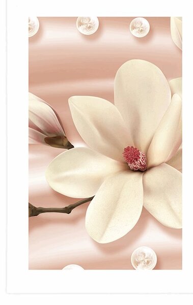 Poster cu passepartout magnolie de lux cu perle