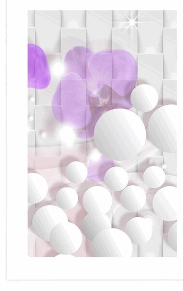 Poster cu passepartout orhidee pe fundal abstract
