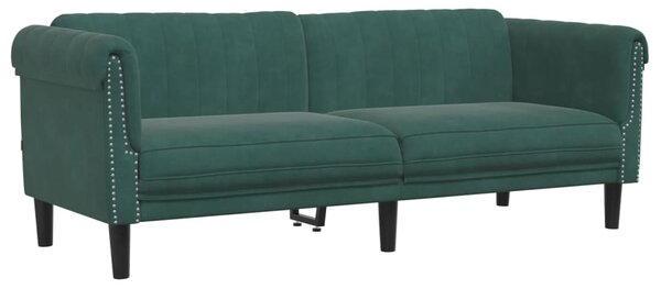Canapea cu 3 locuri, verde închis, catifea