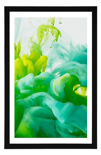 Poster cu passepartout cerneală în nuanțe de verde
