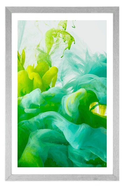 Poster cu passepartout cerneală în nuanțe de verde