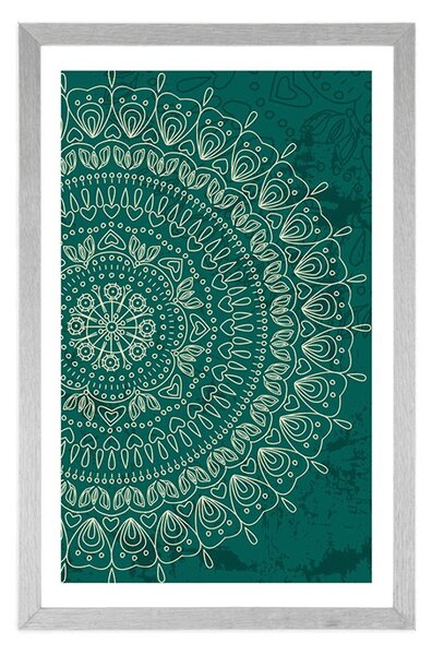 Poster cu passepartout Mandala pictată manual