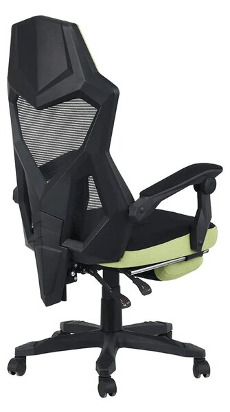 Scaun gaming JORIK NEW, negru/verde, plasa/plastic, 60x65x108/118 cm