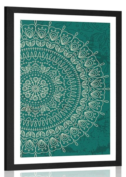Poster cu passepartout Mandala pictată manual