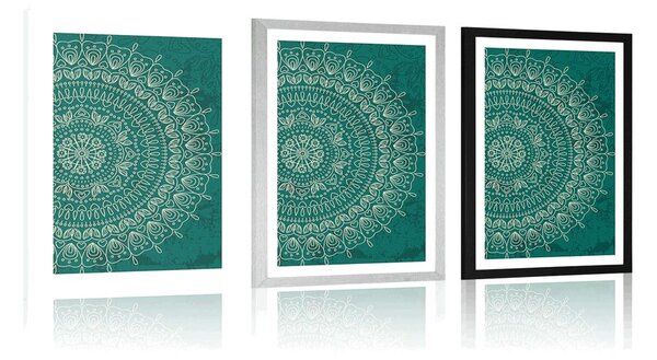 Poster cu passepartout Mandala pictată manual