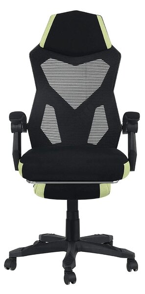Scaun gaming JORIK NEW, negru/verde, plasa/plastic, 60x65x108/118 cm