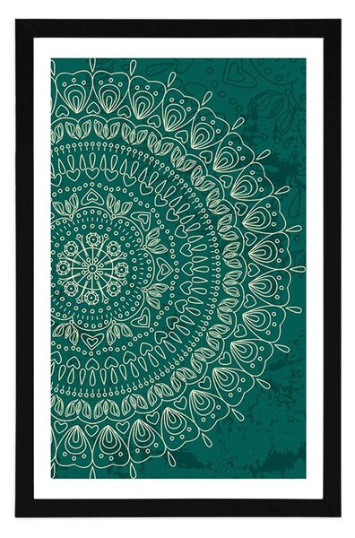 Poster cu passepartout Mandala pictată manual
