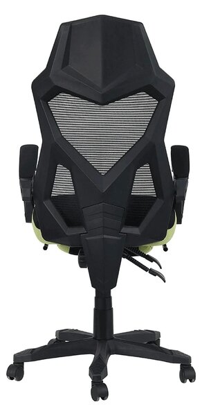 Scaun gaming JORIK NEW, negru/verde, plasa/plastic, 60x65x108/118 cm