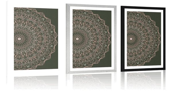 Poster cu passepartout Mandala în stilul vintage