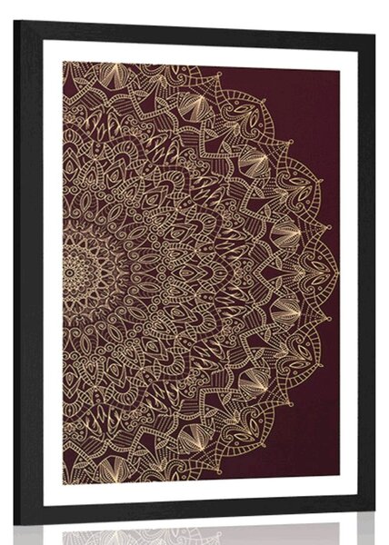 Poster cu passepartout Mandala decorativă detaliată
