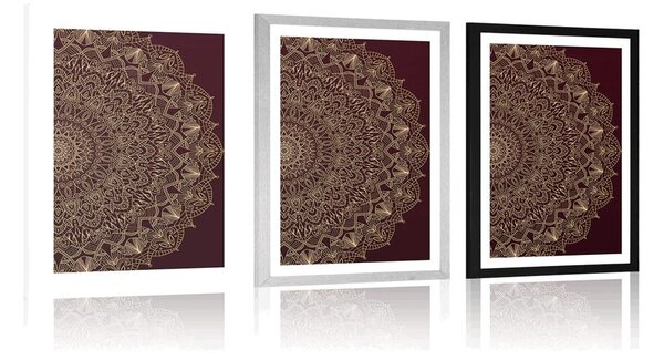 Poster cu passepartout Mandala decorativă detaliată