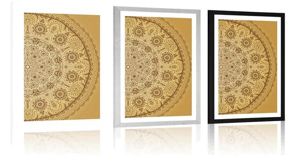 Poster cu passepartout Mandala ornamentală cu dantelă