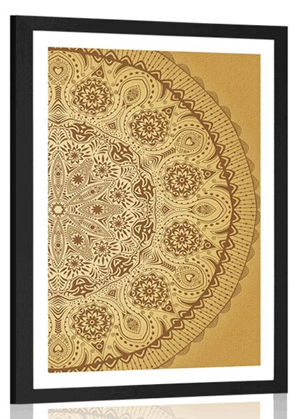 Poster cu passepartout Mandala ornamentală cu dantelă