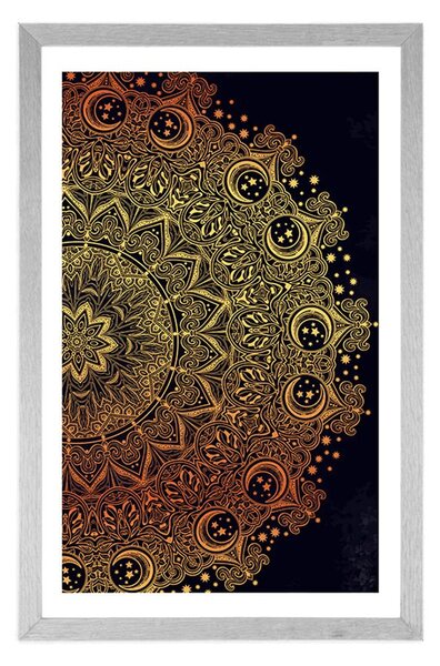 Poster cu passepartout Mandala orientală aurie