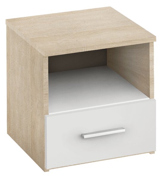 Set dormitor GABRIELA NEW, stejar sonoma/alb, DTD laminat/metal, cu pa