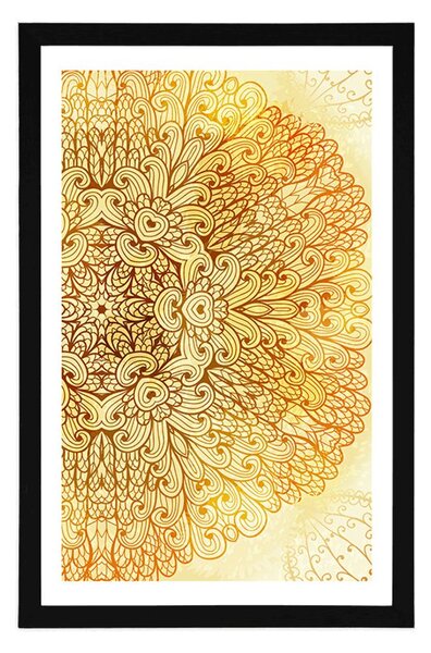 Poster cu passepartout Mandala etnică de aur