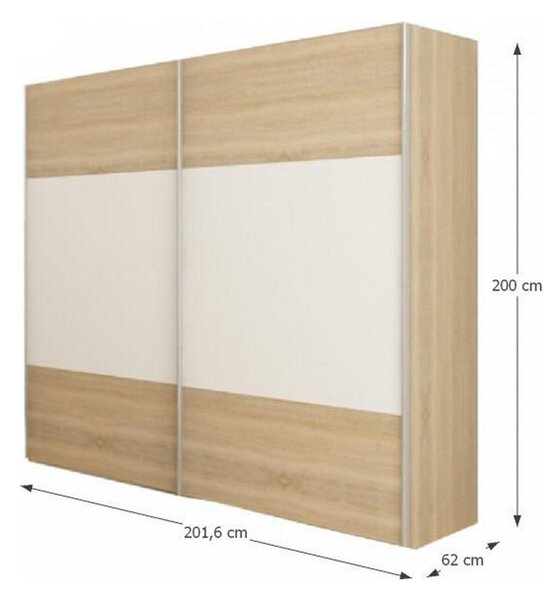 Set dormitor GABRIELA NEW, stejar sonoma/alb, DTD laminat/metal, cu pa