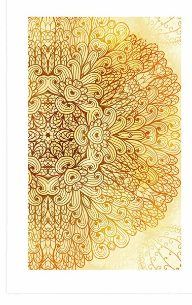 Poster cu passepartout Mandala etnică de aur