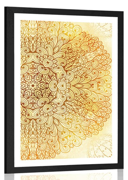 Poster cu passepartout Mandala etnică de aur