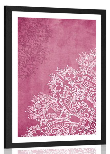 Poster cu passepartout elementele unei Mandale florale