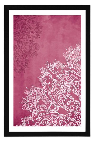 Poster cu passepartout elementele unei Mandale florale