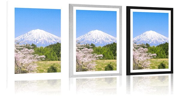 Poster cu passepartout vulcan Fuji