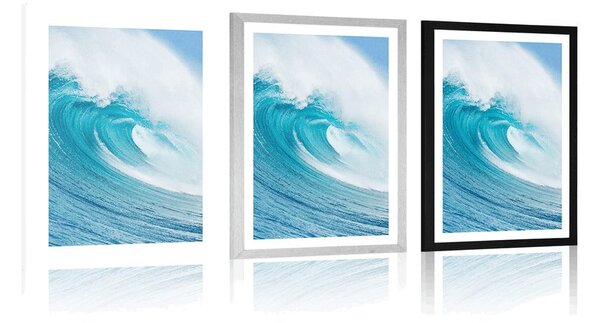Poster cu passepartout valul de mare
