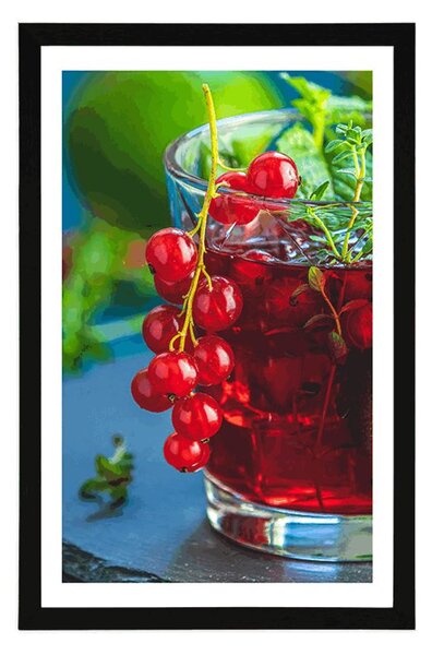 Poster cu passepartout cocktail roșu