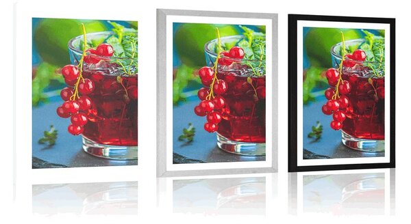 Poster cu passepartout cocktail roșu